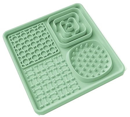 AODALIY Licky Mats for Dogs Cats [BPA Free] + [Large Suction Cup] Licking Mats Dog Cat Slow Feeder Slow Down Their Feeding and Helped with Digesting & Boredom and Anxiety Reducer-Easy to Clean(Green)