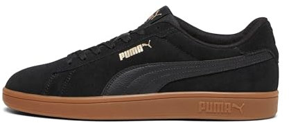 PUMA Unisex Smash 3.0 Sneaker, Black Gold-Gum, 42 EU