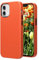SURPHY Hülle Kompatibel mit iPhone 12 Leder Hülle, iPhone 12 Pro Hülle Kunstleder 6,1 Zoll, Kunstleder Hülle für iPhone 12/iPhone 12 Pro Case Dünne Handyhülle Slim (mit Mikrofaserfutter), Orange