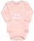 Blauer-Storch Baby Body in Apricot Kleine Schwester, Blumenkranz Spruch Geschenk zur Geburt zum Geburtstag für Kleinkind Langarm Bio Baumwolle
