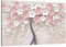 HUBDECO Leinwand Bilder Wohnzimmer - Bilder, Poster, Kunstdrucke - Leinwandbild - Bild auf Leinwand - Tolle Zimmerdekoration - Schlafzimmer Bilder - 120x80 cm Rosa Bäume
