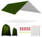 Fay Bless Ligero Toldo Camping Furgoneta Tarp Bushcraft 3X3 Impermeable Refugio de Supervivencia Multifuncional para Viajar Tienda de Campaña Toldo (Verde, 3 x 3 m)