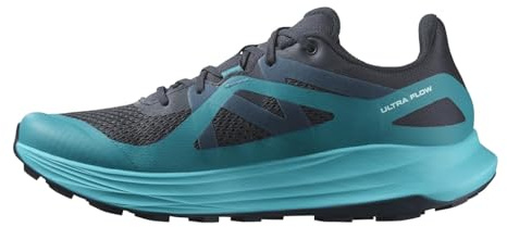 Salomon Men's Ultra Flow Trail Running Shoes for Men, Dark Navy/Grisaille/Vanilla Ice, 10.5 UK