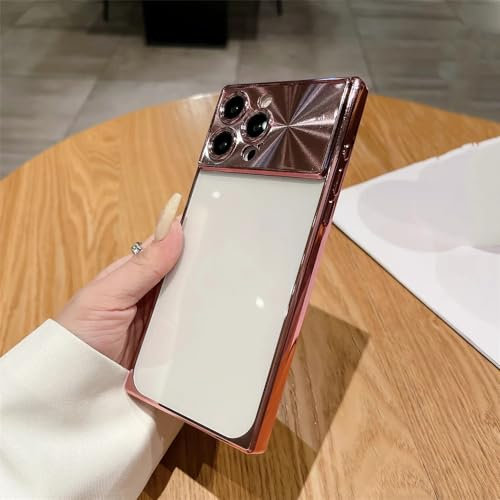 ADKOT Custodia trasparente di lusso per iPhone 14 13 15 Pro Max 15 Plus Cover con motivo per iPhone 15 14 Pro Custodia morbida trasparente,Rosa,Per iPhone 13 ProMax
