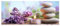 wandmotiv24 Leinwandbild Teelicht, Steine, Lavendel, Wellness 120x50cm (BxH) M1102