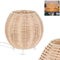 Tischleuchte Malpica, Tischlampe aus Metall/Rattan in Beige/Naturfarben, Leuchte im Boho-Design mit Schirm aus Rattan (Ø 16 cm) u. An/-Auschalter am Kabel, Höhe 16,5 cm, 1 x E14, ohne Leuchtmittel