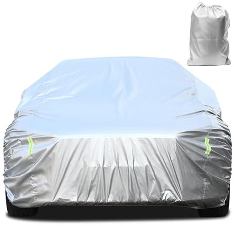 Halbgarage Wasserdicht Atmungsaktiv Autoabdeckung für Volkswagen Passat, Halbabdeckung Autoplane Für Regen Sonne Staub Schutz Mit Haken Und Riemen Passend