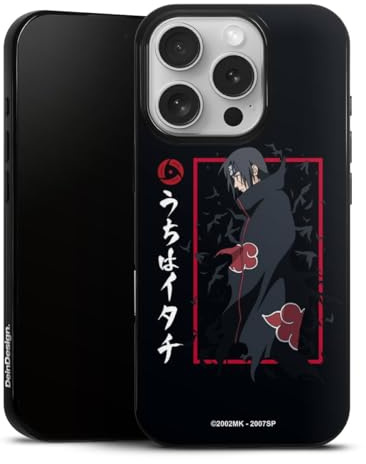 Slim Case extra dünn kompatibel mit Apple iPhone 16 Pro Silikon Handyhülle schwarz Hülle Itachi Uchiha Offizielles Lizenzprodukt Naruto Shippuden