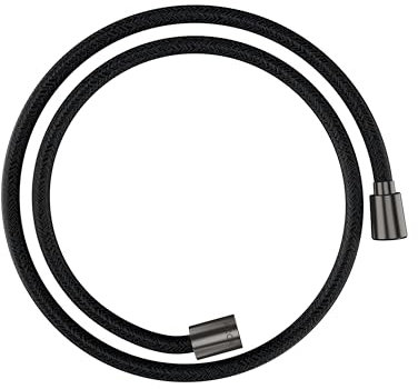 hansgrohe AXOR ShowerSolutions Textilbrauseschlauch, 1250mm, konische und zylindrische Mutter, 28227, Farbe: Brushed Black Chrome