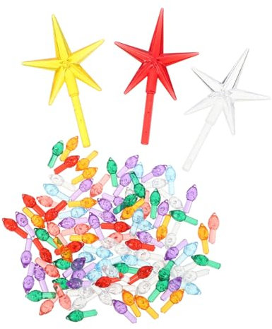 CONGARTENO 103pcs Ceramic Tree Replacement Bulbs Multi-Colored Lights Star Topper Decorations for Holiday Christmas Tree Versatile Accessories for Festive Decor