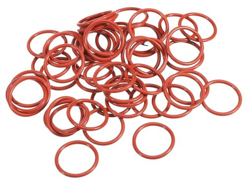 PATIKIL Joint Torique en Silicone 22mm OD 18mm ID 2mm Largeur, 50Pcs Métrique VMQ Joint d'Étanchéité de Remplacement pour la Réparation des Vannes de Compresseur de Plomberie, Rouge