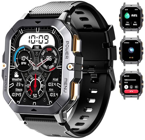 OUKITEL BT101 Montre Connectée Homme 2.02 Montre Connectée Tendance avec Appel Bluetooth Smartwatch 5ATM Étanche 410mAh 120+ Modes Sportifs