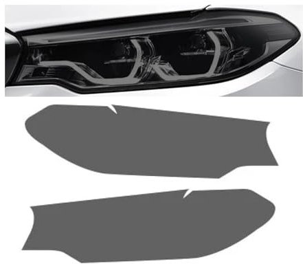 Rufutle Scheinwerfer Tönungsfolie für BMW 5er G30 G31 2017-2020, Autoscheinwerferfolie Rauchschwarze Folie Transparente Folie Vorgeschnittene Folie