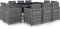 Iiaky 11-TLG. Garten-Essgruppe mit Auflagen Poly Rattan Grau Sofa-Set FüR DraußEn Rattan GartenmöBel Set