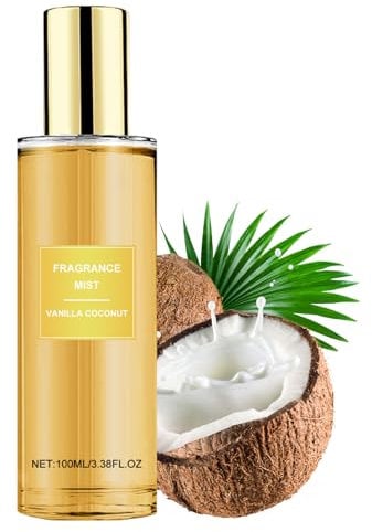 zjhukfmc Spray Corpo Alla Vaniglia Profumo Di Cocco,100ml Spray Per Il Corpo Alla Vaniglia E Al Cocco, Profumo Accattivante A Lunga Durata Flacone Leggero E Adatto Ai Viaggi,