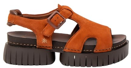ART 1882 Madeira Flache Damen-Sandalen, Dunkelorange-Brown, Größe 39