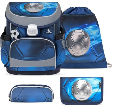 Belmil Mini-Fit Schulranzen Set 4 -teilig (405-33/AG/S) (Football 4)