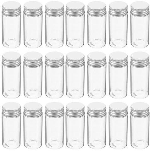 Alipis 30 Pièces Lot de Tubes Verre Transparent avec Bouchons Fioles Hermétiques pour Granulés Capsules et Échantillons Flacons Étanches pour Laboratoire et Décoration DIY