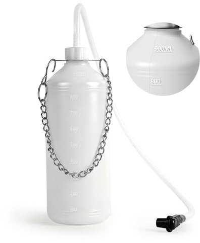 1L Bremsflüssigkeitsbehälter, Bremsenentlüfterflasche mit 60cm Schlauch und Gummiadapter Bremsflüssigkeitswechselgerät zum Auffangen von Bremsöl für Autos, Motorräder, ATVs
