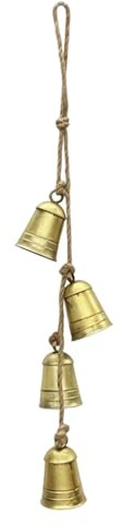 Goldene Weihnachtsglocken Vintage, 4 Stück Rustikale Kuhglocken Mit Seil Zum Aufhängen, Dekorative Glocken Für Tür Garten Wohnung Als Weihnachtsdeko