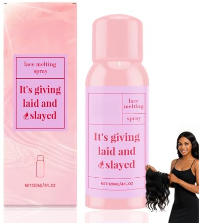Lace Melting Spray, Adhesive Wig Glue, Wig Glue Spray, Strong Hold Invisible Bonding Adhesive for Wigs, Oil-Resistant Hair Extension Gl/ue for Closure Wigs, Fast Drying Wi/g Spr/ay for Synthetic Hair