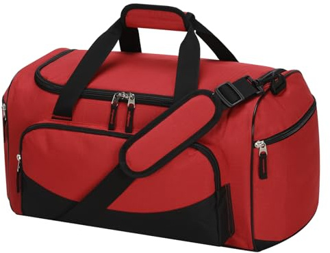 LONALIA 30L Kleine Sporttasche Reisetasche - 43x26x26cm Handgepäck Weekender Gym Tasche für Sport Training Urlaub Fußball (Rot)
