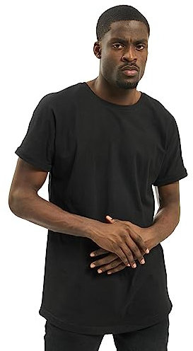 Urban Classics Homme Shaped Turnup URBAN CLASSICS T Shirt pour Homme Long avec Manches retrouss es Turn Up Tee Coupe Longue Manches, Noir (7), L EU