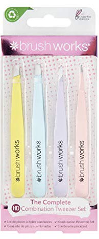 Brushworks Brushworks Hd 4 Piece Combination Tweezer Set - Mixed