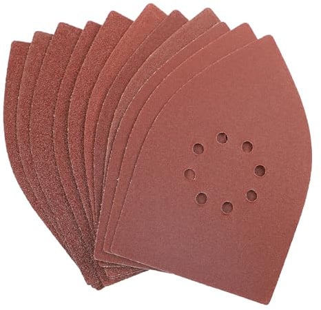 Dekton 12PC Hook and Loop Palm Sanding Sheets 175mm/Extra Coarse - Assorted | Ideal for Palm Sanders | Multi-Surface Use on Wood, Metal, Plaster, Plastics & Paint | Heavy-Duty Sanding Performance