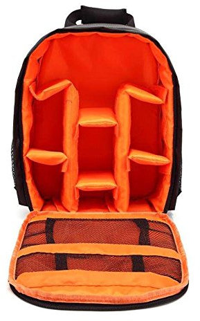 Docooler Orange Camera Backpack - Waterproof, Shockproof, DSLR Camera Bag for Women & Boys - Small, Travel Rucksack - Sony, Canon