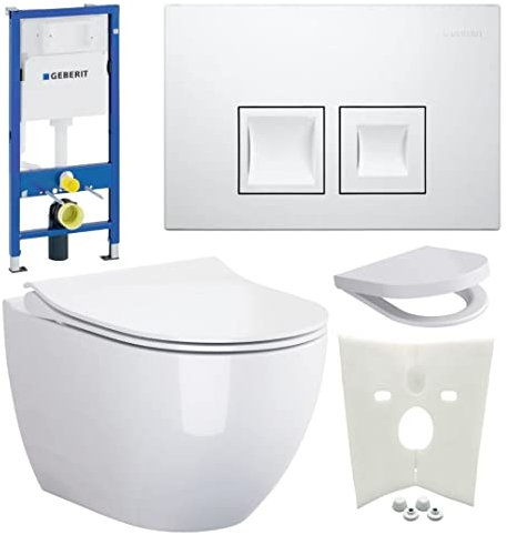 Vorwandelement + Bartolo WC + Drückerplatte + WC-Sitz Delta50 Star