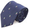 Pierre Delone Krawatte in Marineblau mit Flaggenaufdruck aus Italien., blau, 8,4X155 CM