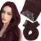 Moresoo Clip in Extensions Echthaar Rot Seidig 80g 5pcs Echthaar Extensions Clip Haarverdichtung 35cm Alltag #99J Einfache Installation