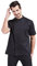 Nanxson Herren Kochjacke Arbeitsjacke Bäckerjacke Kurzarm Atmungsaktiv Küche Uniform Arbeitskleidung CFM0066 (Schwarz, XL)