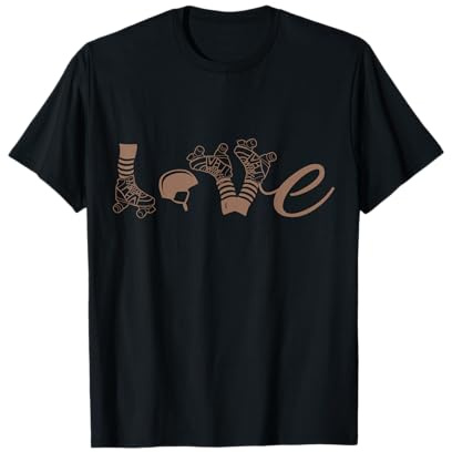 Rollschuhe T-Shirt Love Rollschuhe Geschenk Roller Disco T-Shirt