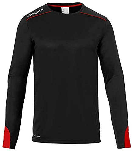 uhlsport Tower-Maglia da Portiere a Maniche Lunghe, Nero/Rosso, S Unisex-Adulto