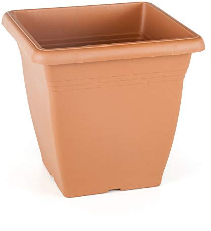 tamersgifts LARGE TALL FLOWER VEGETABLE WATER PLANT PLANTER PLANT POTS SQUARE - 3 Colours (Terracotta, Length 40cm x Width 40cm x 36cm Height)