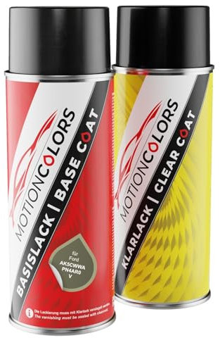 MOTIONCOLORS Lunar Sky Metallic/Brisbane Braun Metallic AK5CWWA / PN4AR0 / V für Ford Autolack Sprühdosen Set Basislack Klarlack Spraydose 400ml