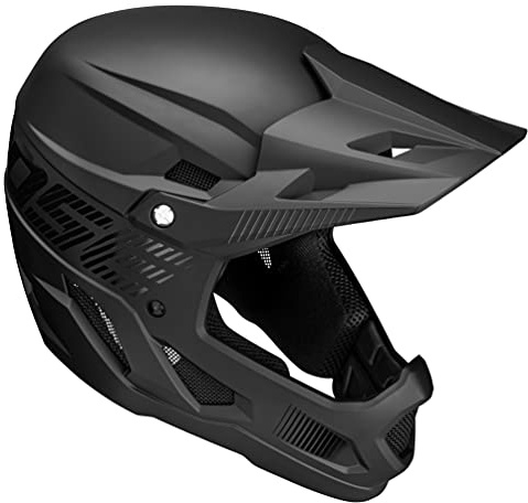 Mongoose Title Full Face Helmet, Extra-Large, Durable ABS Shell, Chin Guard, Full Coverage Pads, Vents for Airflow, Pivoting Visor, Goggle Strap Channel, BMX and Mountain Bike Helmet for Adult or Teen