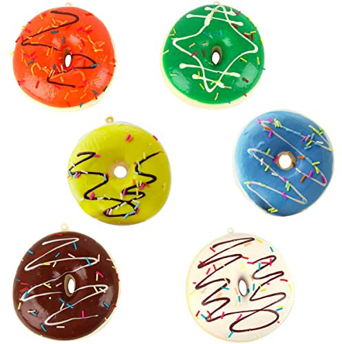 6 Stück Squishy Donut, ZoneYan Squeeze Spielzeug, Donut, Squishies, Slow Rising, Anti-Stress, Kawaii, 6 Farben, Squishy, mit cremigem Aroma, 8 cm