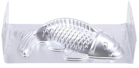 Lurrose Koi Fisch 3D Form Kuchen Schokoladenform Aluminium Fisch Backform Fisch Aluminium Kuchenform Jelly Kuchen Pudding Schimmelpilze für Dekoration Backformen Silber