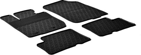 AROBA GL0173 Design Gummi Fußmatten kompatibel mit Dacia Duster BJ. 04.2010-11.2013 erhöhter Rand 4 TLG Farbe Schwarz Gummimatten Automatten passgenau