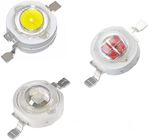 TOPXCDZ 100pcs 1W 3W 5W High Power LED Chip Lampe Birnen SMD COB Dioden Warm Kalt Weiß Rot Grün Blau Gelb 440 660nm Wachsen Licht Perlen (3W 100PCS, Warmweiß 3000K)