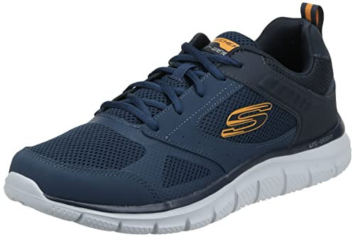 Skechers Homme Track Syntac Flat-sheets, Navy, 44 EU