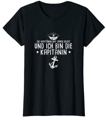 Damen Segeln Frau Bootsführerschein Seglerin Kapitänin T-Shirt