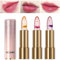 3 Stück Kristallgelee Blumen Lippenstift Set, Sitovely PH Magische Temperatur Farbwechsel Lippenstift mit Blumen, Feuchtigkeitscreme Transparente Farbänderung Lippenbalsam mit Geschenkbox(Rose, M)