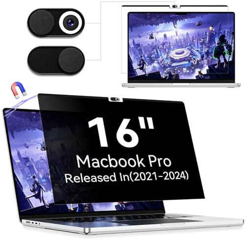 Privacy Screen Magnetico Compatibile con MacBook PRO 16 Pollici(2021-2024,M1,M2,M3,M4)-A2485/A2780/A2991,Pellicola Protezione per 16 Pollici Mac Laptop Anti Luce Blu Anti Glare