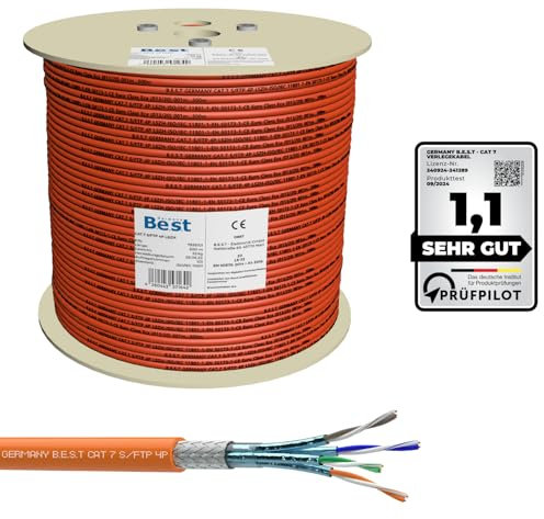 Germany B.e.s.t CAT 7 Verlegekabel 500m Simplex Gigabit Netzwerkkabel KUPFER