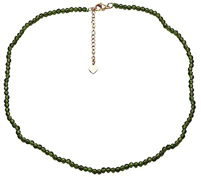 Collana girocollo con perline fatta a mano per donne & Ragazze | Pietre Preziose Naturali Collana Girocollo con Pietre Preziose di Guarigione di Cristallo (Verde oliva)