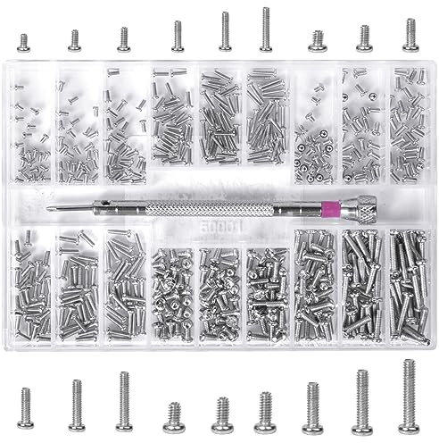 480 Stück Kleine Schrauben Sortiment Kit, Winzige Mikroschrauben, Uhren Brille Computer Ersatzschrauben Kit, Edelstahl Winzige Reparaturschrauben Set mit